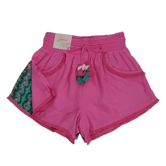 Jopea Women's Floral Print Solid Color Short Shorts 2 Pack Size S 100% Rayon. - Picture 2 of 8